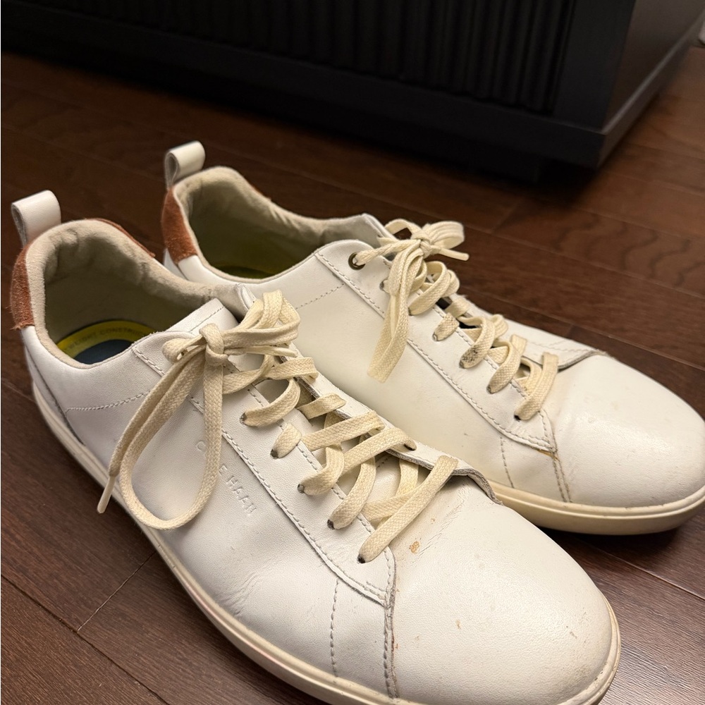Cole Haan White Leather Low-Top Sneakers